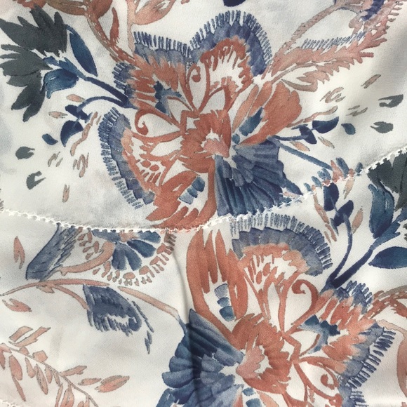 INTERMIX Silk Romantic Ruffle Botanical Print Top - Picture 4 of 6